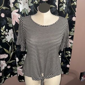 Striped Black and White Women's Top